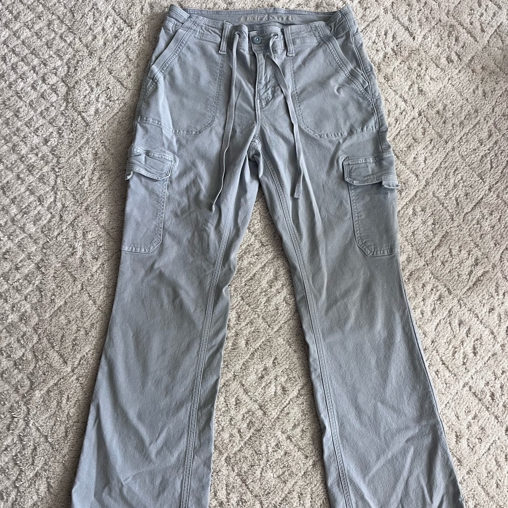 American Eagle Outfitters Light Gray/Blue Cargo Pants